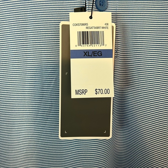 Callaway Blue Striped Golf Polo Shirt with Embroidered Logo XL - Picture 4 of 8